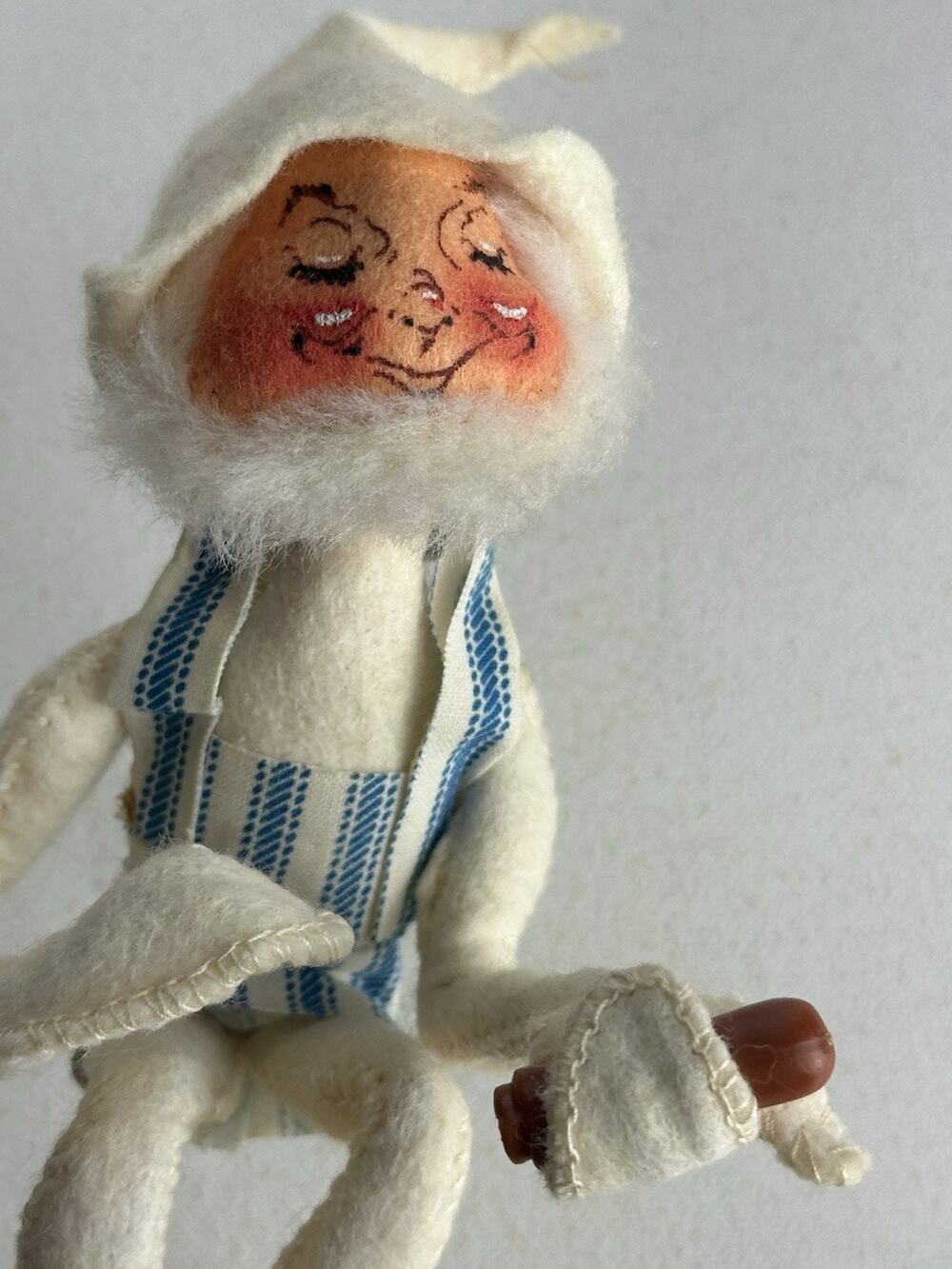 annalee white elf holding wooden mallet Seasonal Christmas Decor
